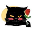 Набор стикеров «Черный кот»